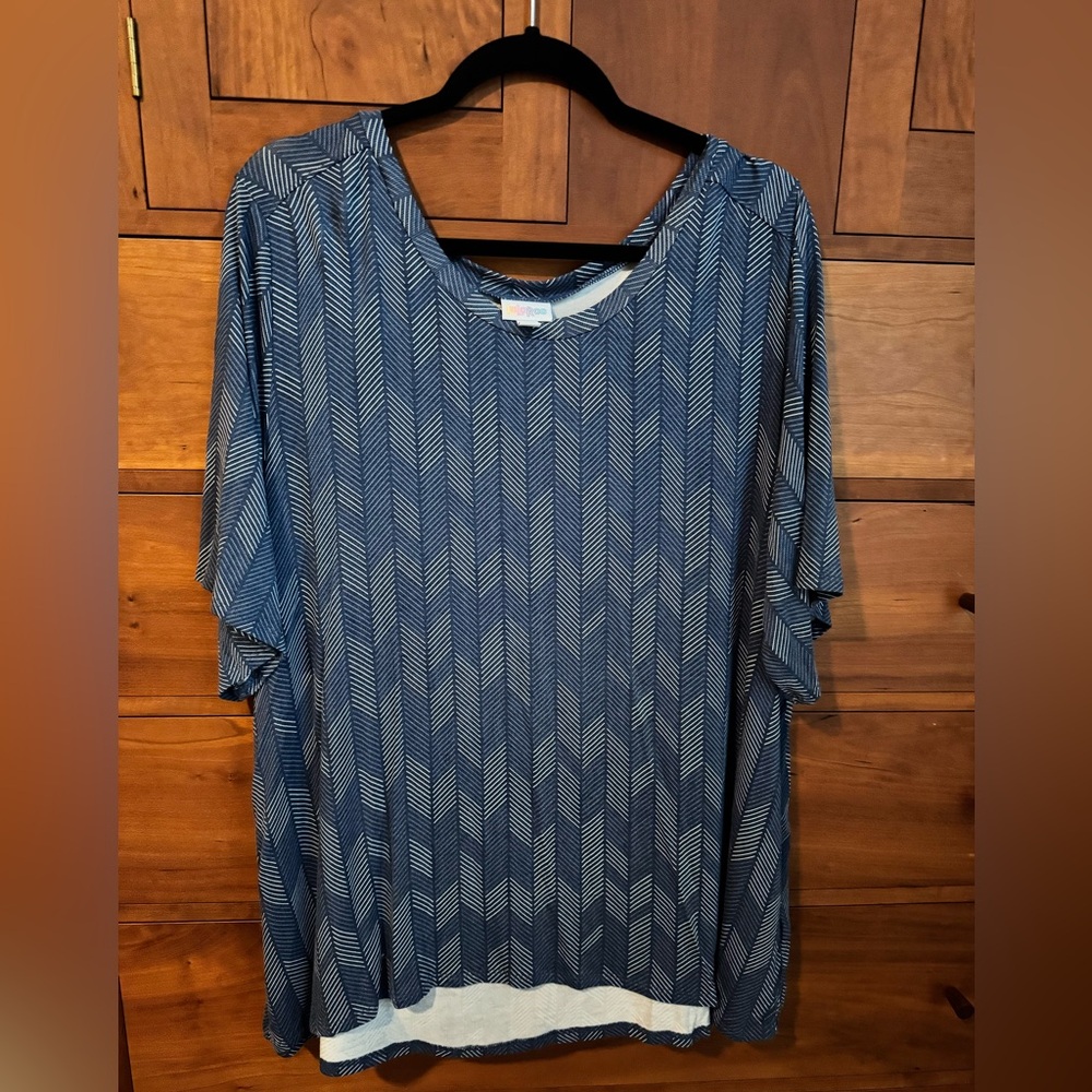 Blue and White oversized Boyfriend Tee